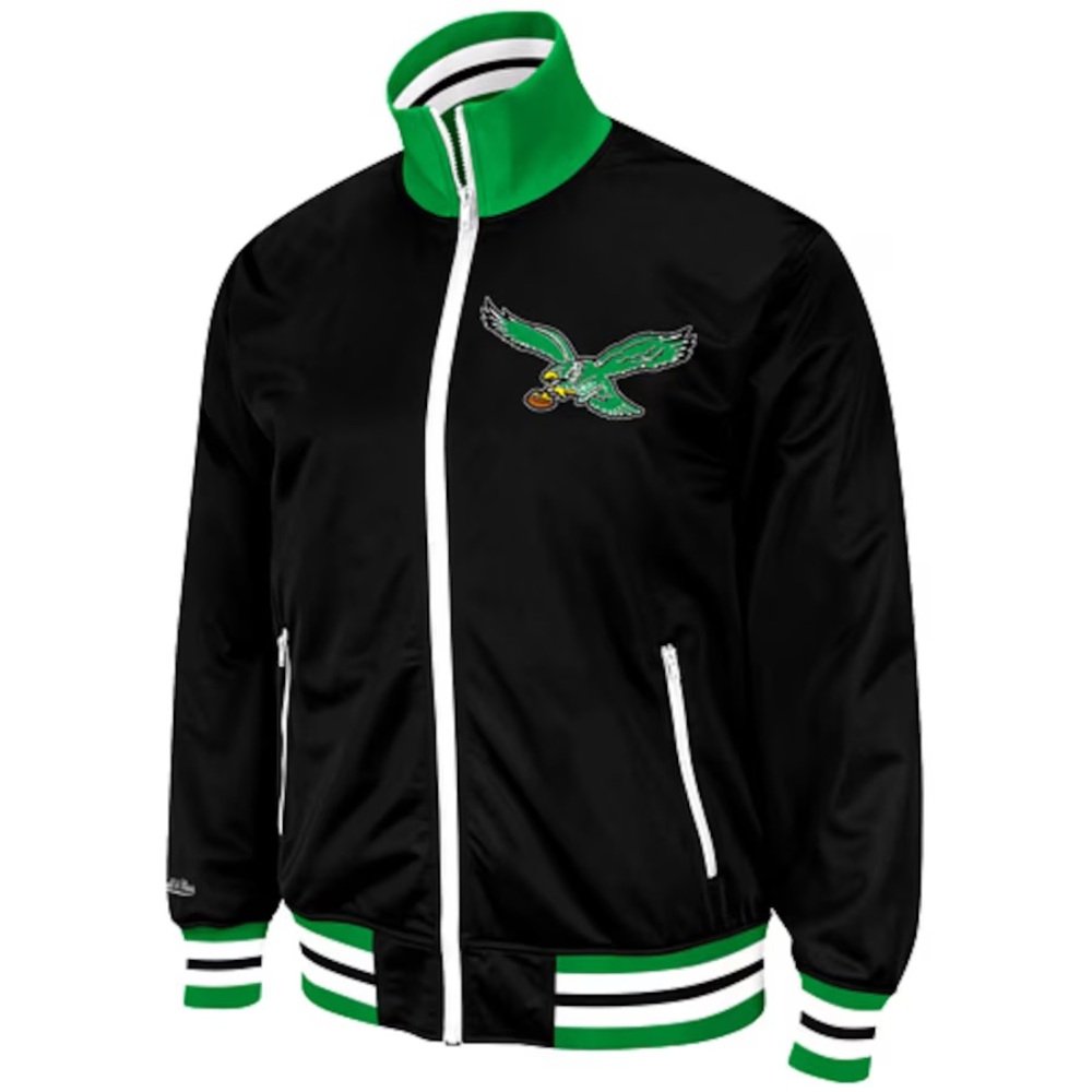 Mitchell & Ness Throwback Eagles Varsity Zip Jack… - image 1